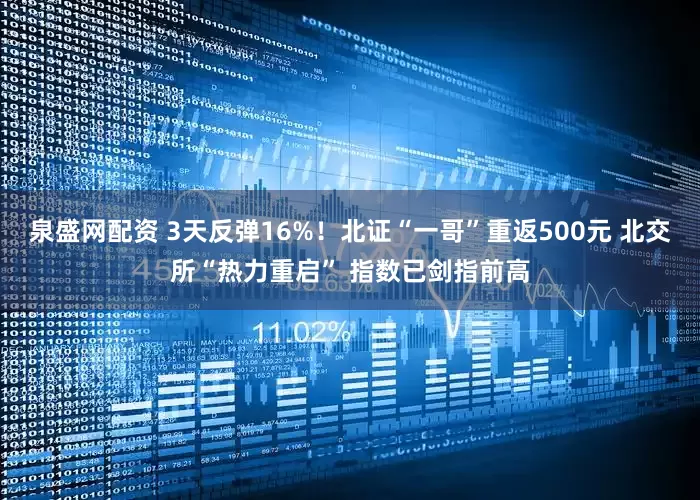泉盛网配资 3天反弹16%！北证“一哥”重返500元 北交所“热力重启” 指数已剑指前高